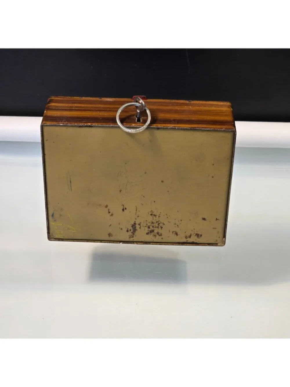 Antique 19th Century Metal Lock Box Safe Deposit Box Heavy Strongbox